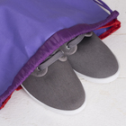 Мешок для обуви, отдел на шнурке, наружный карман на молнии, цвет сиреневый - Фото 3