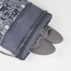 Мешок для обуви, отдел на шнурке, наружный карман на молнии, цвет серый - Фото 4