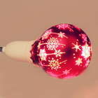 Лампа светодиодная декоративная "Снежинки" G80, красная, 1,4 Вт, 220 В, ТЕПЛО-БЕЛЫЙ - Фото 2