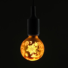 Лампа светодиодная декоративная "Снежинки" G80, желтая, 1,4 Вт, 220 В, ТЕПЛО-БЕЛЫЙ - Фото 1