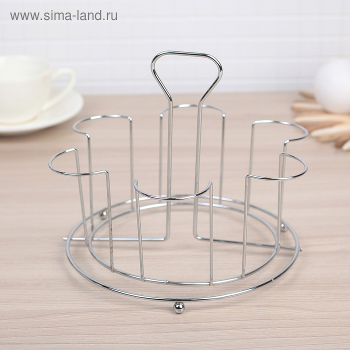 Подставка для стаканов Доляна, 19,5×19,5×15 см, цвет серый - Фото 1