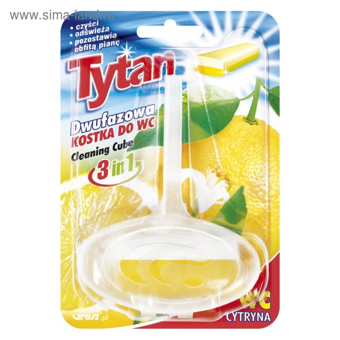 Подвесной очиститель для унитаза Tytan «Лимон», двухфазный, 40 г - Фото 1