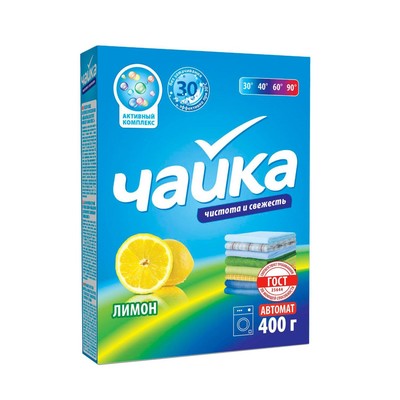 Средство для стирки "Чайка", универсальное, лимон, автомат, 400 г