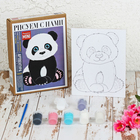 Картина по номерам на картоне «Панда», 16,5 х 13 см - Фото 2