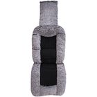 Накидка на сиденье, меховая, чёрный/серый - Фото 2
