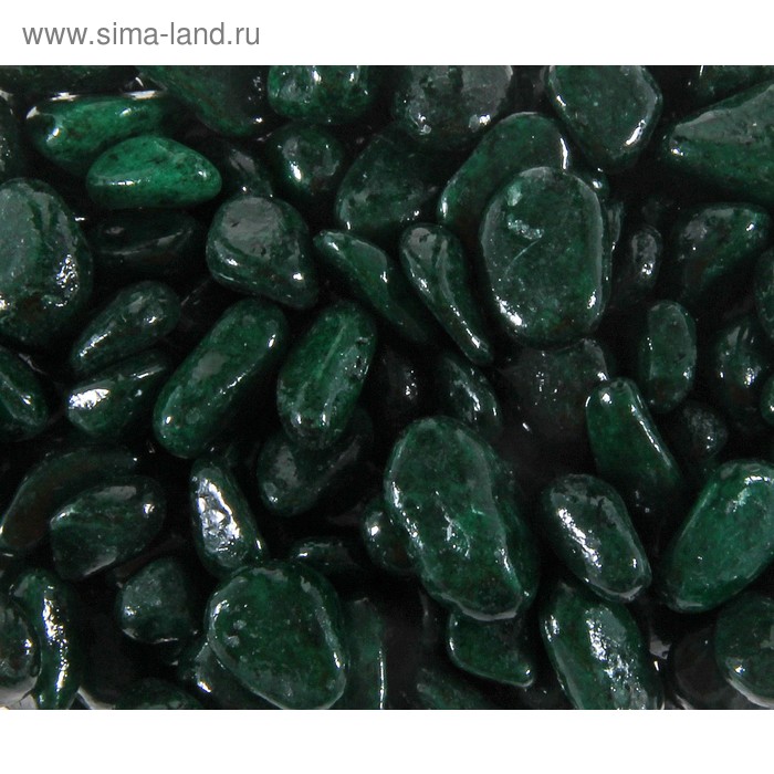 Грунт-галька темно-зеленый для декора 5-10 мм 350 гр. - Фото 1