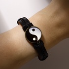 Браслет кожа «Новый день» инь-ян, чёрно-коричневый, 6 см - Фото 5
