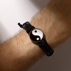 Браслет кожа «Новый день» инь-ян, чёрно-коричневый, 6 см - Фото 6