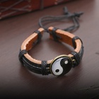 Браслет кожа «Новый день» инь-ян, чёрно-коричневый, 6 см - Фото 12
