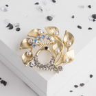 Брошь «Жар-птица», цвет белый в матовом золоте - Фото 1