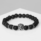 Браслет унисекс «Лава» лев, цвет чёрный с серебром, d=7 см - фото 17933390