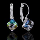 Серьги со стразами «Радужный день» кубик, миксы - Фото 4