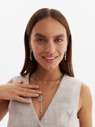 Гарнитур 2 предмета: кулон, серьги «Жаклин» дуэт, овал, цвет белый в серебре, 45 см - Фото 12