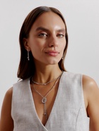 Гарнитур 2 предмета: кулон, серьги «Жаклин» дуэт, овал, цвет белый в серебре, 45 см - Фото 13