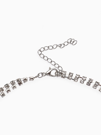 Гарнитур 2 предмета: кулон, серьги «Жаклин» дуэт, овал, цвет белый в серебре, 45 см