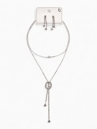 Гарнитур 2 предмета: кулон, серьги «Жаклин» дуэт, овал, цвет белый в серебре, 45 см - Фото 6