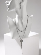 Гарнитур 2 предмета: кулон, серьги «Жаклин» дуэт, овал, цвет белый в серебре, 45 см - Фото 7