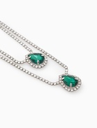 Набор 2 предмета: серьги, колье «Жаклин» дуэт, капля, цвет бело-изумрудный в серебре, 45 см - Фото 5