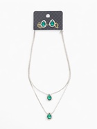 Набор 2 предмета: серьги, колье «Жаклин» дуэт, капля, цвет бело-изумрудный в серебре, 45 см - Фото 9