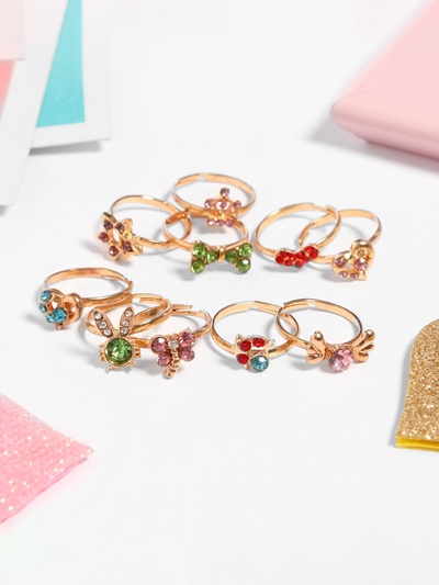 Кольцо Выбражулька «Стразы», форма МИКС, цвет МИКС в золоте