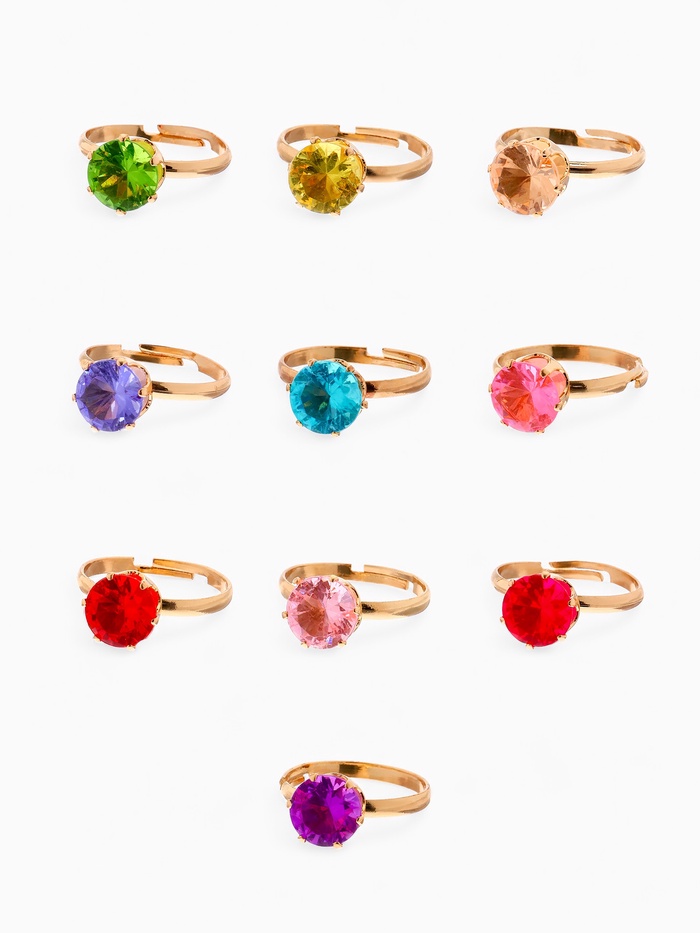 Кольцо «Выбражулька. Стразы», крупные, МИКС