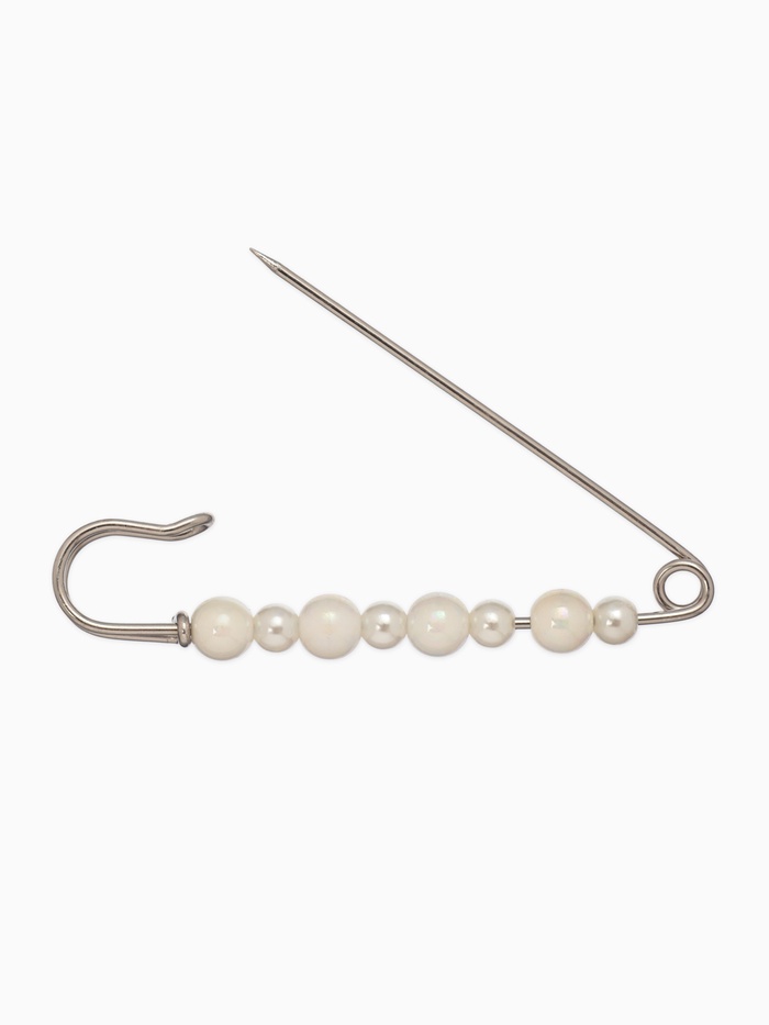 Булавка «Жемчужная дорожка», 8 см (+ - 0.5 см), белая в серебре - Фото 1