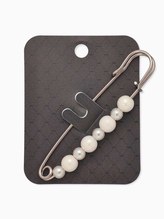 Булавка «Жемчужная дорожка», 8 см (± 0.5 см), белая в серебре