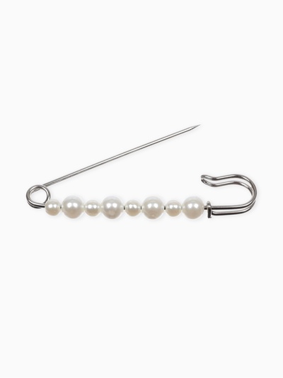 Булавка «Жемчужная дорожка», 8 см (± 0.5 см), белая в серебре