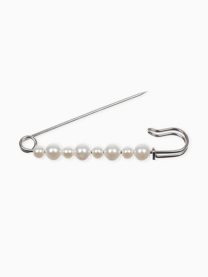 Булавка «Жемчужная дорожка», 8 см (± 0.5 см), белая в серебре - Фото 1