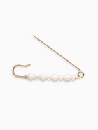 Булавка «Жемчужная дорожка», 7.3 см, белая в золоте - Фото 1