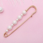 Булавка «Жемчужная дорожка», 7.3 см, белая в золоте - Фото 4