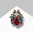 Брошь «Жучок» маленький, цветная в чернёном золоте - Фото 2