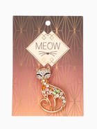 Брошь «Кошка» грациозная, цветная в золоте - Фото 5