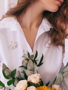 Брошь «Ассорти» цветы рисовые, цвет белый в серебре - Фото 4