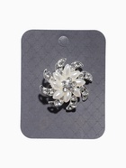 Брошь «Ассорти» цветы рисовые, цвет белый в серебре - Фото 5