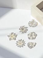 Брошь «Ассорти» цветы рисовые, цвет белый в серебре - Фото 6