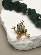 Брошь «Лягушка» путешественница, цвет зелёный в золоте - Фото 2