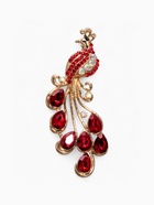 Брошь «Жар-птица» волшебная, красная в золоте - Фото 1