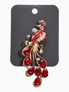 Брошь «Жар-птица» волшебная, красная в золоте - Фото 4