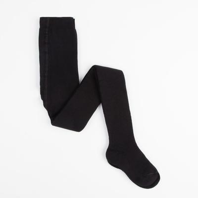 Колготки детские махровые, чёрные, рост 128-134 см