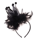 Карнавальный ободок "Корона череп", с перьями, цвет черный - Фото 2