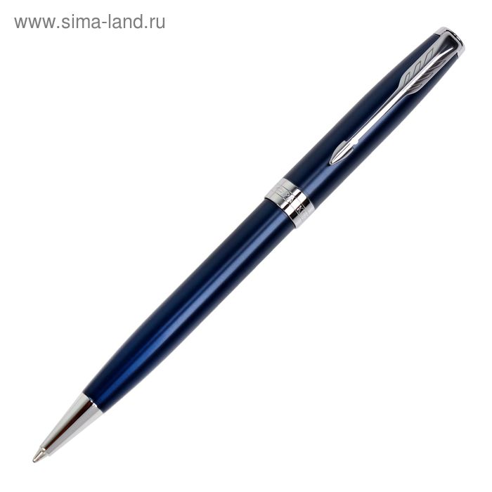 Ручка шариковая Parker Sonnet Core LaqBlue CT M, корпус синий матовый/ хром, чёрные чернила (1931536) - Фото 1