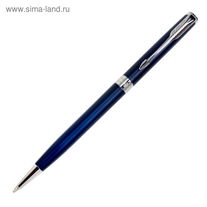 Ручка шариковая Parker Sonnet Core Slim LaqBlue CT M, корпус синий матовый/ хром, синие чернила (1945365) - Фото 1