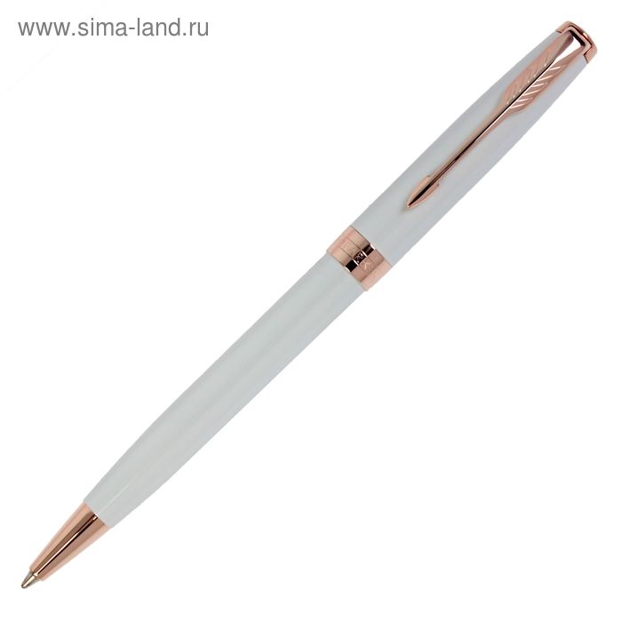 Ручка шариковая Parker Sonnet Premium Pearl PGT M, корпус жемчужно-белый глянцевый/ золото, чёрные чернила (1931555) - Фото 1