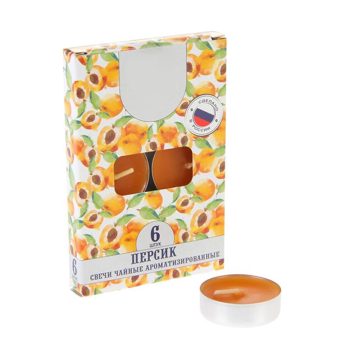 Набор чайных свечей ароматизированных «Персик», 6 штук