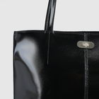 Сумка женская, отдел на молнии, наружный карман, гладкий шик/кайман, цвет чёрный - Фото 4