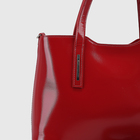 Сумка женская, отдел на молнии с перегородкой, наружный карман, длинный ремень, цвет красный - Фото 4
