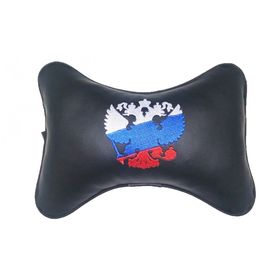 

Подушка автомобильная, для шеи, экокожа "Герб триколор"