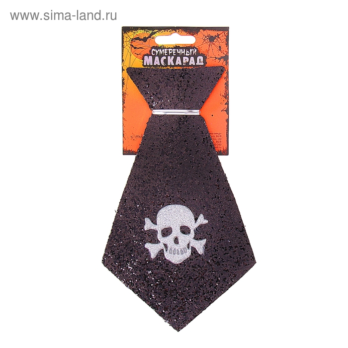 Карнавальный галстук "Череп" - Фото 1