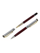 Набор подарочных ручек Calligrata «Престиж», 2 штуки (капиллярная и шариковая поворотная), в футляре кожзам, корпус мраморный - Фото 3